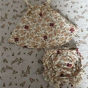 Floral Baby Dress and Bloomers Set